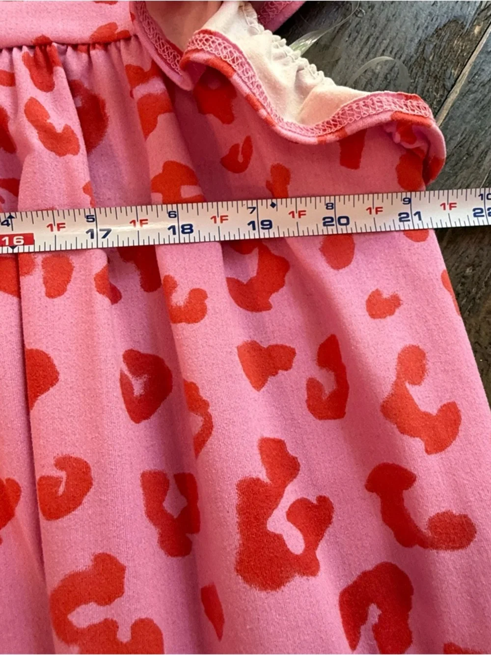Entro Pink and Red Leopard Cheetah Mini Babydoll Dress Ruffle Sleeve Medium